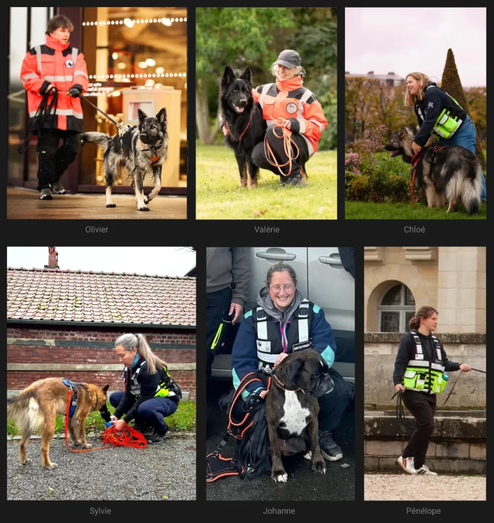 CHIEN DE RECHERCHE DE PERSONNES DISPARUES BINÔMES CYNOPHILES